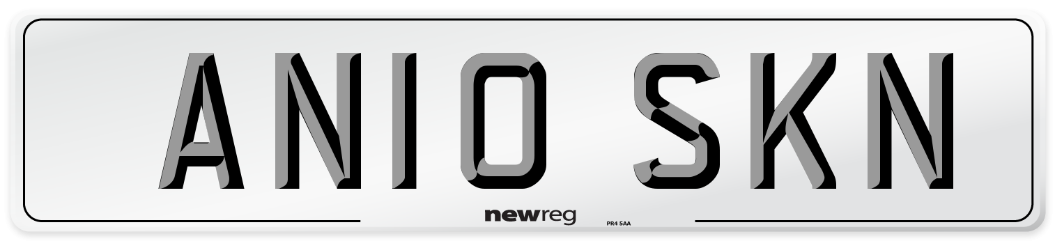 AN10 SKN Number Plate from New Reg